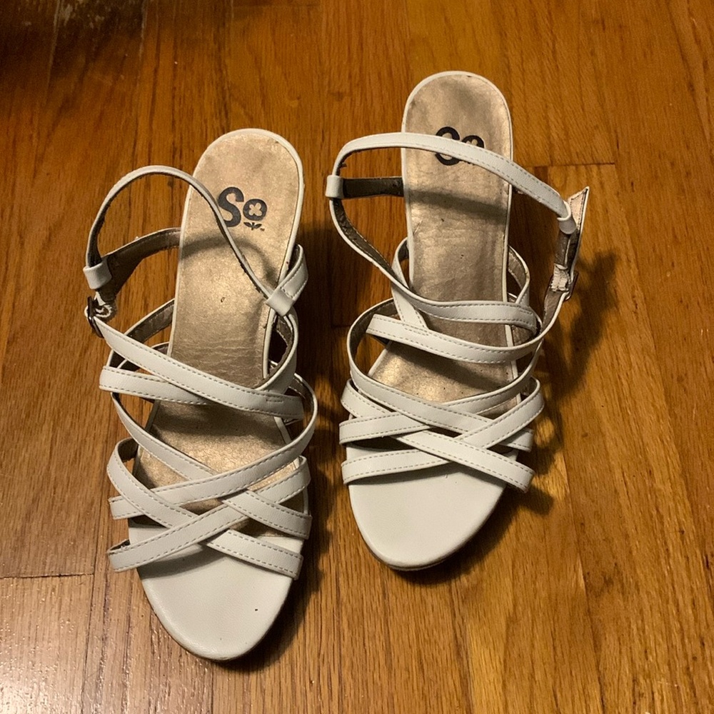 White heeled Sandals